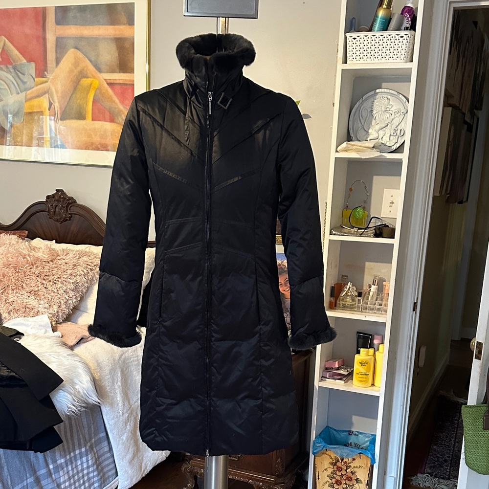 Women's Black Fur-Trimmed Coat